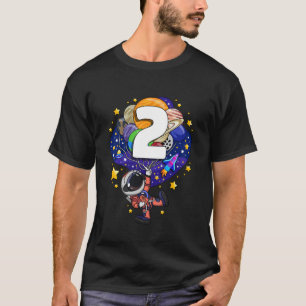 Kids Outer Space Astronaut 2Nd Birthday Boy 2 Year T-Shirt