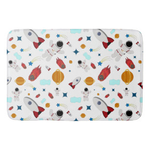 Kid's Outer Space & Astronaut Pattern Bath Mat