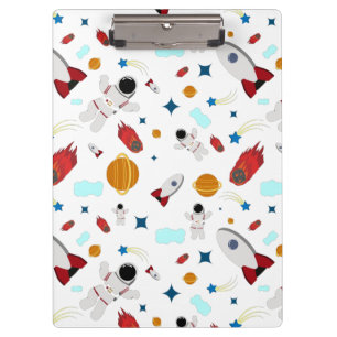 Kid's Outer Space & Astronaut Pattern Clipboard