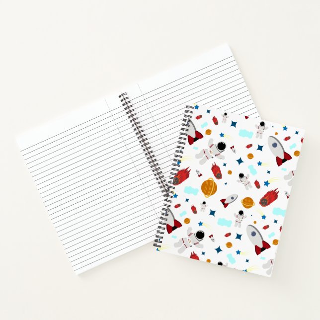 Kid's Outer Space & Astronaut Pattern Notebook (Inside)