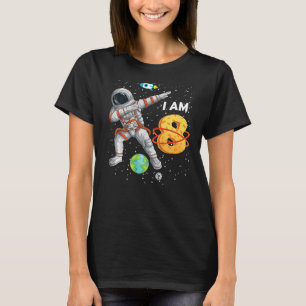 Kids Outer Space Cute Astronaut Dabbing 8th Birthd T-Shirt