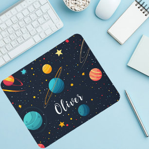 Kids Outer Space Planets Cute Mouse Mat