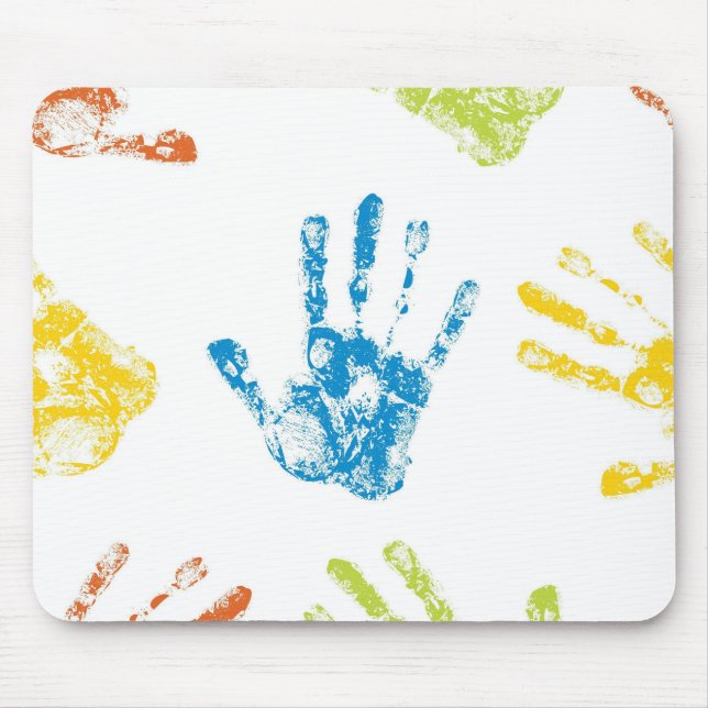 Kids Paint Handprint Mouse Mat (Front)