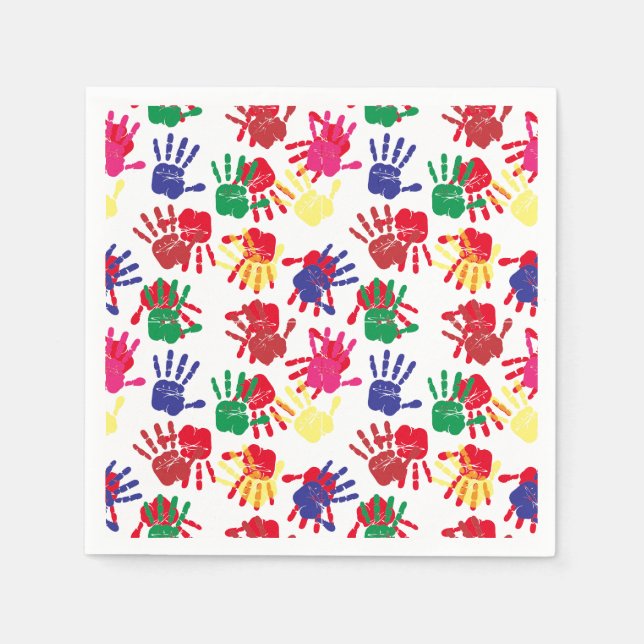 Kids Painting Birthday Party Napkin (Front)