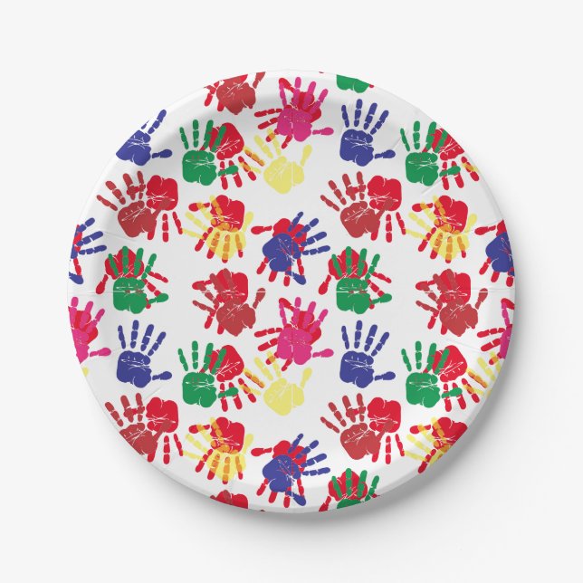Kids Painting Birthday Party Paper Plate (Front)