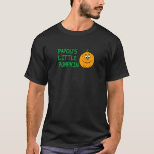 Kids Papou's Little Pumpkin Grandson Granddaughter T-Shirt