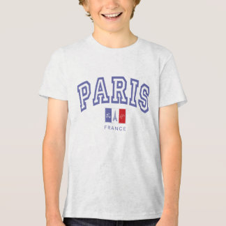 Kids Paris France Vintage Varsity Tri-Blend Shirt