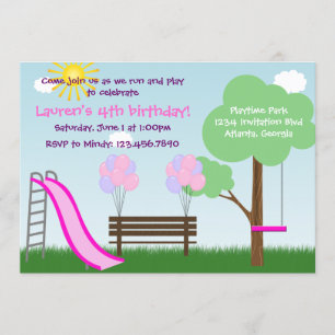 Kids Park Birthday Party Invitation
