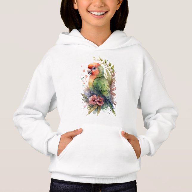 Kids Parrot Hooded Sweatshirt (Front)