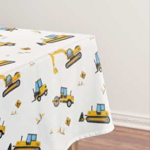 Kids Party Decor Construction Dump Truck Tablecloth