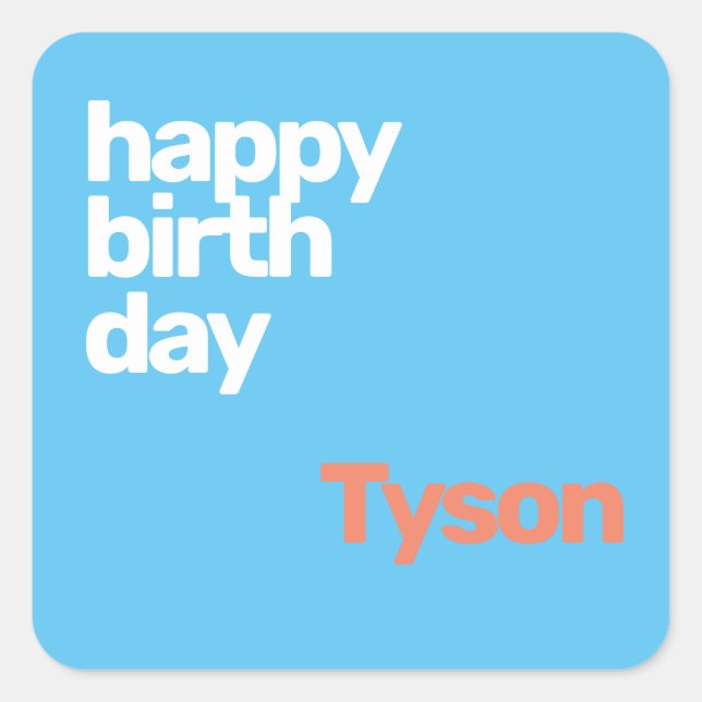 kids party happy Birthday sticker minimal simple (Front)