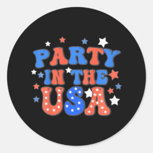Kids Party In The Usa 4th Of July Independence Day Classic Round Sticker