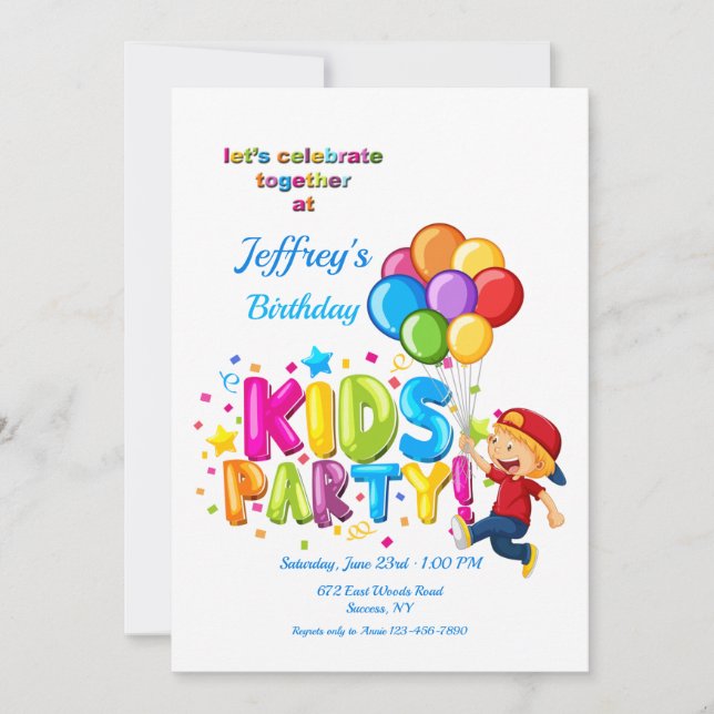 Kids Party Invitation (Front)