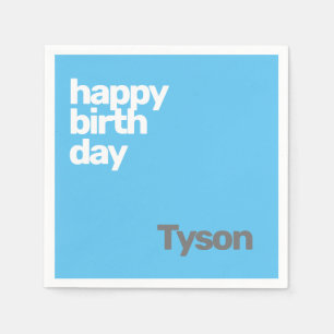 kids party napkin Happy Birthday minimal simple