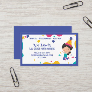 Kids Party Planner Business Card