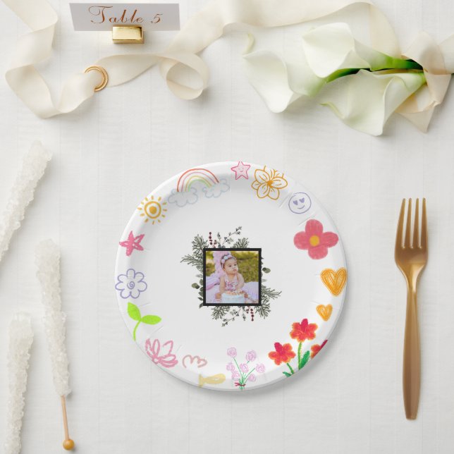 Kids Party Plates Yellow & Purple (Wedding)