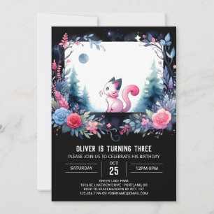 Kids Pastel Cat Birthday Invitation