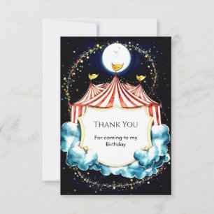 Kids Pastel Circus Birthday Thank You Card