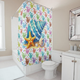 Kids Pastel Dragons Shower Curtain