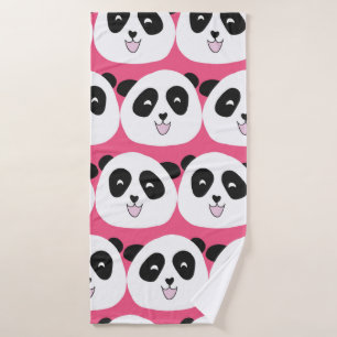 Kids pattern Panda bear seamless vintage repeat. C Bath Towel