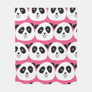 Kids pattern Panda bear seamless vintage repeat. C Fleece Blanket