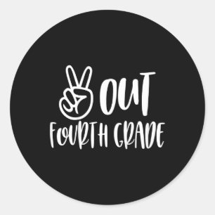 Kids Peace Out Fourth Grade - Last Day Of School Classic Round Sticker