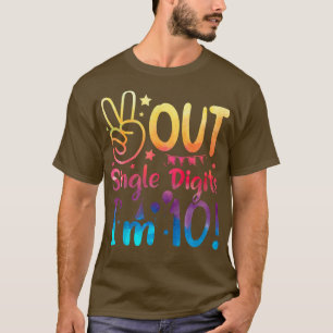 Kids Peace Out Single Digits I'm 10 Years Old Birt T-Shirt