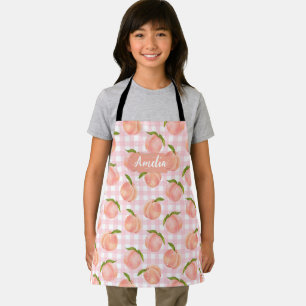 Kids Peach Personalized Apron, Cook Baking BBQ  Apron