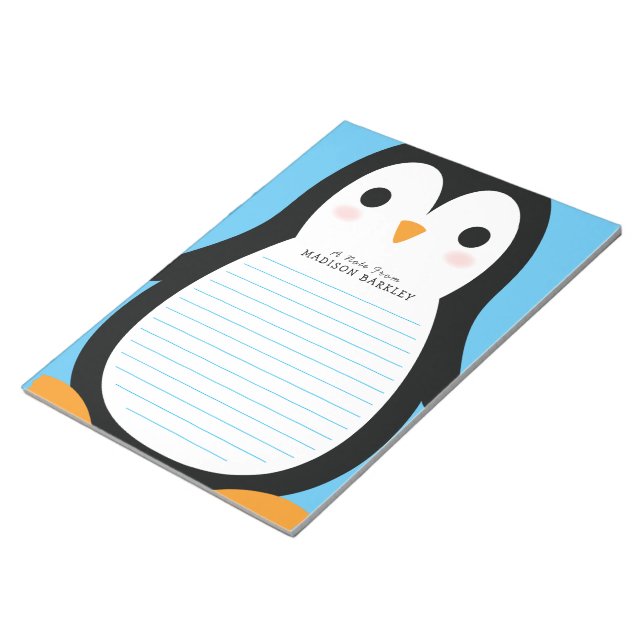 Kids Penguin Cute Personal Stationary Notepad (Angled)