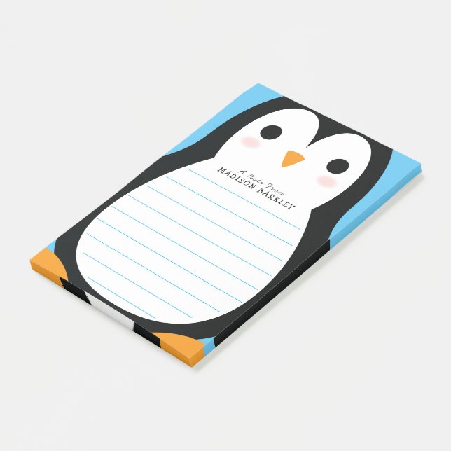 Kids Penguin Cute Post-it Notes (Angled)