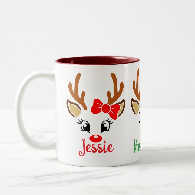 Kids Personalise Hot Cocoa  Two-Tone Coffee Mug (Left)