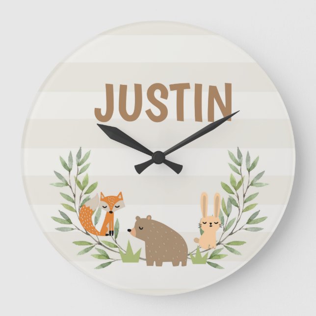 Kids Personalised Acrylic Wall Clock (Front)