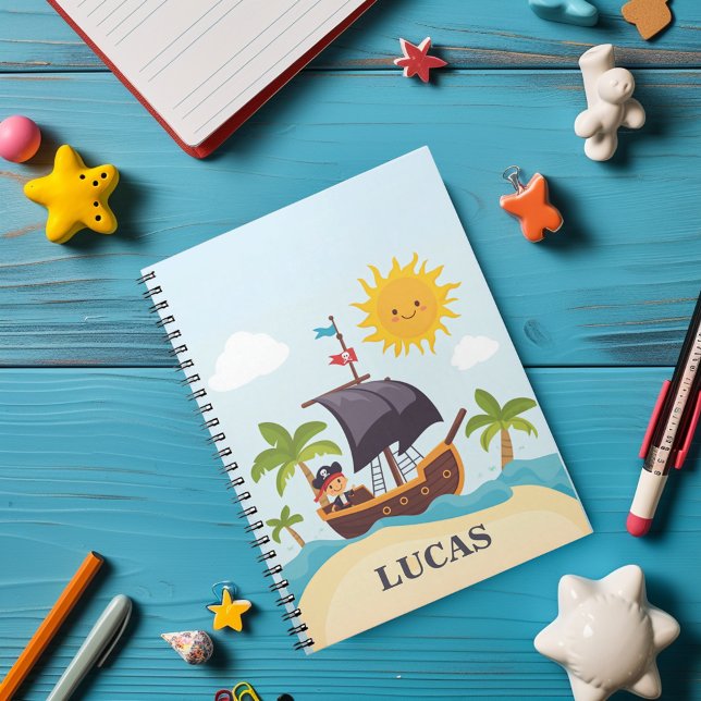 Kids Personalised Ahoy Matey Pirate Ship Notebook (Creator Uploaded)