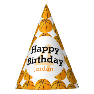 Kids Personalised Basketball Happy Birthday Sports Party Hat