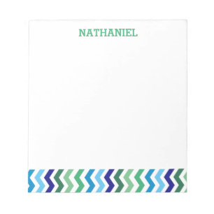 Kids Personalised Chevron Modern Simple Boys Notepad