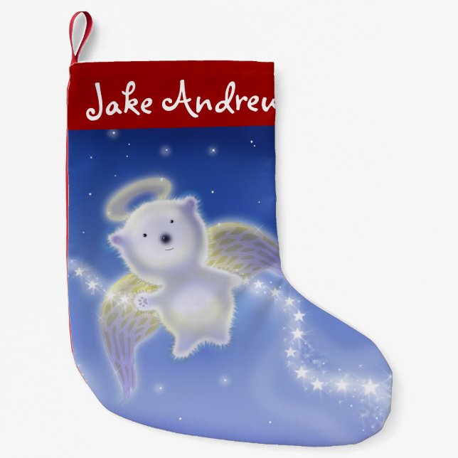Kids Personalised Christmas Stocking Polar Bear (Front)