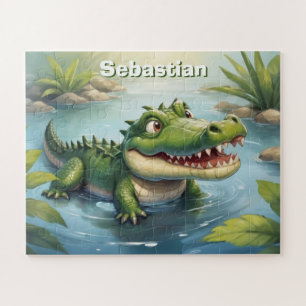 Kids Personalised Crocodile Jigsaw Puzzle