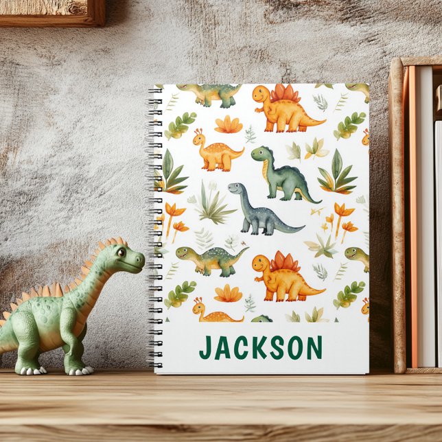 Kids Personalised Cute Dinosaur  Notebook (Creator Uploaded)