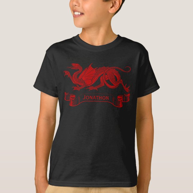 Kid's Personalised Dragon T-shirt (Front)