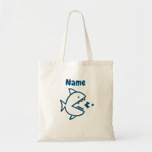 Kid's Personalised Funny Shark Tote Bag