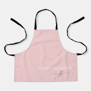 Kids Personalised Girly Pink Monogram Name Cute Apron