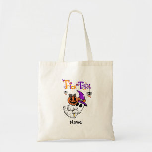 Kids Personalised Halloween Trick or Treat Tote Bag