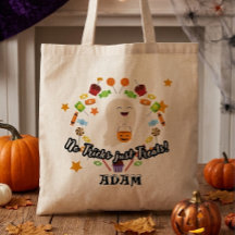 Kids Personalised Halloween Trick or Treat Tote