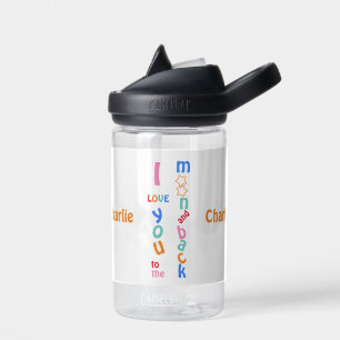 Kids Personalised I Love YOU to the Moon & Back Water Bottle