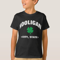 Kids Personalised Irish Hooligan Black T-Shirt