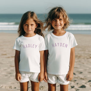 Kids Personalised Name Tee   Lilac