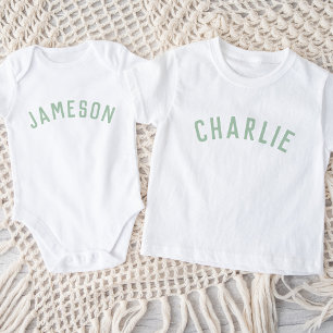 Kids Personalised Name Tee Sage