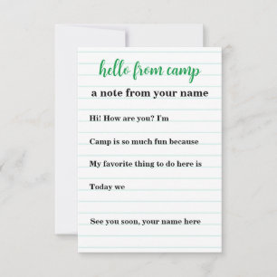 Kids Personalised Notecards for Summer Camp