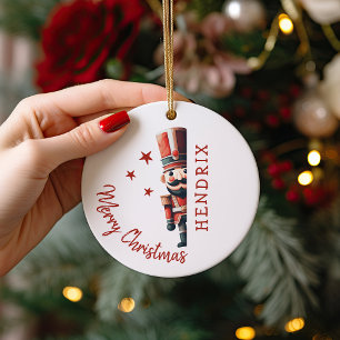 Kids Personalised Nutcracker Christmas Ceramic Tree Decoration
