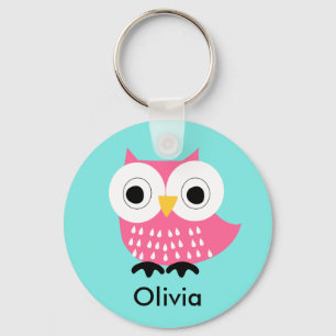Kids Personalised Owl Key Chain